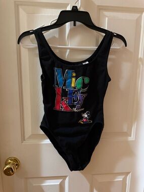 Vintage 90’s Disney Originals Brand Black Swimsuit with White and Red Logo M